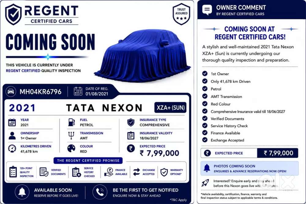 Tata Nexon 1.2 Revotron Xza Plus, 2021, Petrol
