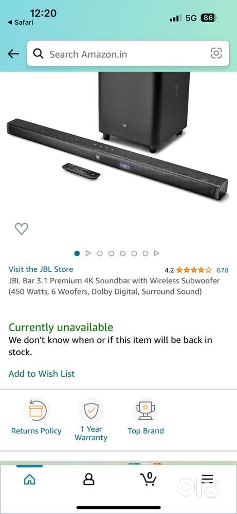 Jbl brand new condition TVs, Video Audio 1821050115