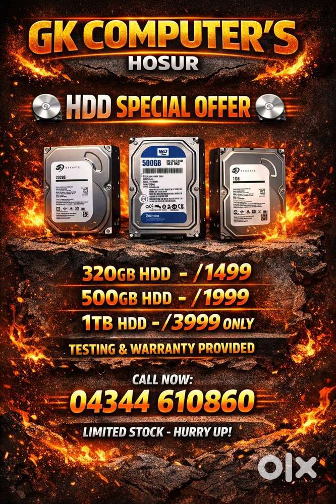 500 GB HDD STARTING PRICE 1499 ALL TYPE  OF HDD AVAILABLE