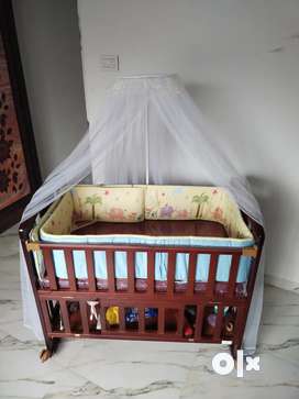 Wooden Baby Cradle Buy Sell Used Kids Furniture in India OLX