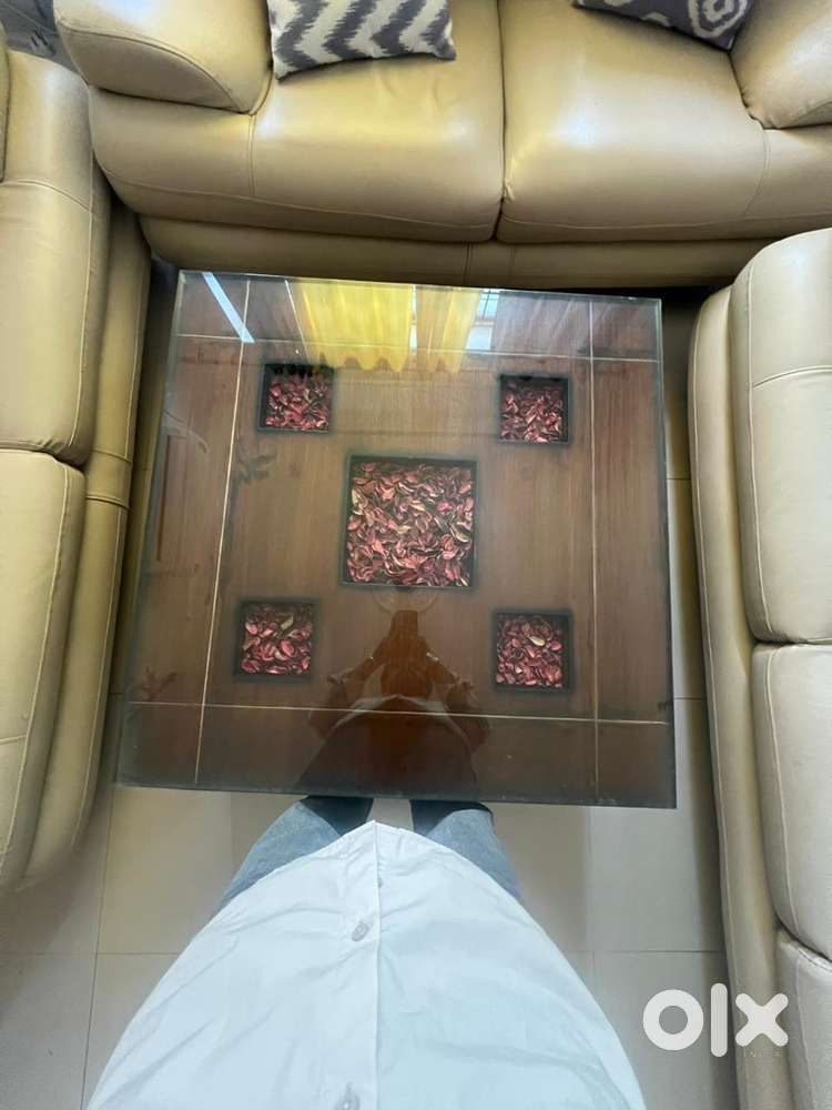 Glass top center table