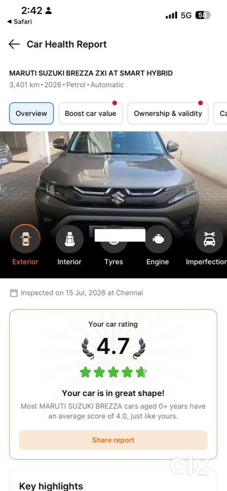 Brand New Brezza Zxi For Immediate Sale
