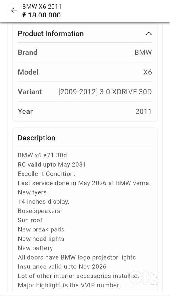 Bmw X6 2011 Diesel Auto