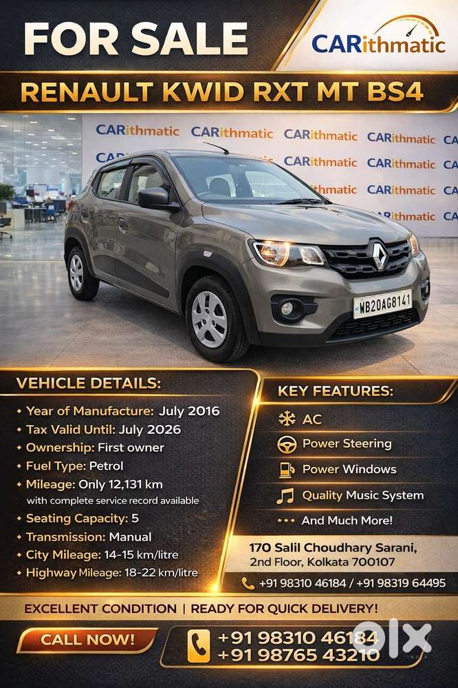 Renault Kwid Rxt, 2016, Petrol