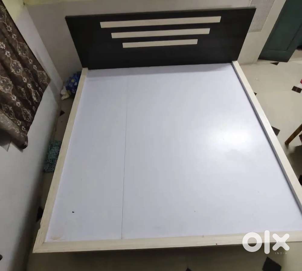 Urgent Sale: Pure Solid Wood Double Bed (Fixed Structure, No Storage)