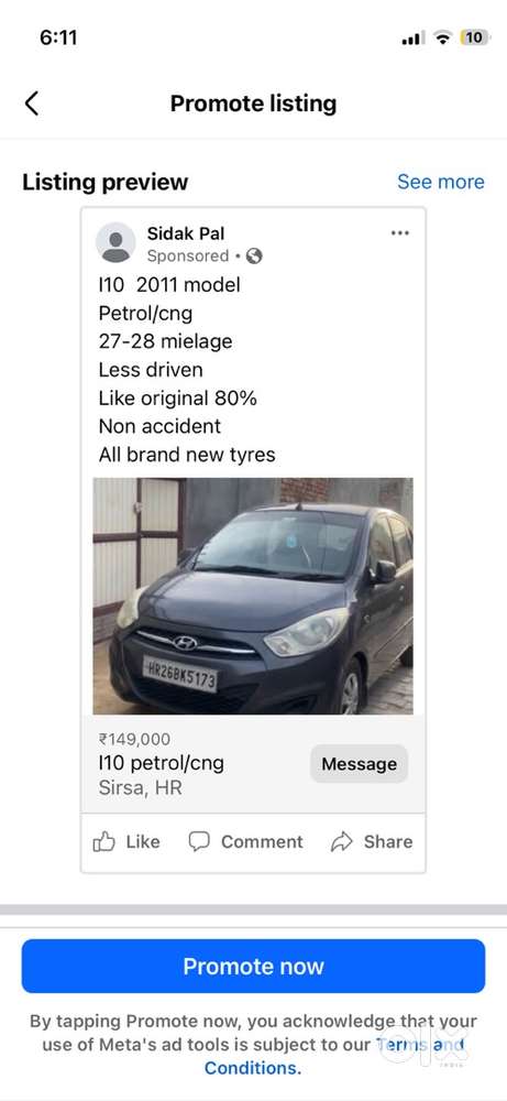 Hyundai I10 2011 Model