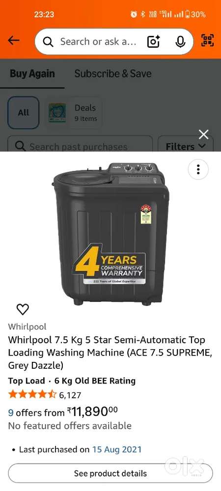 Whirlpool washing machine
