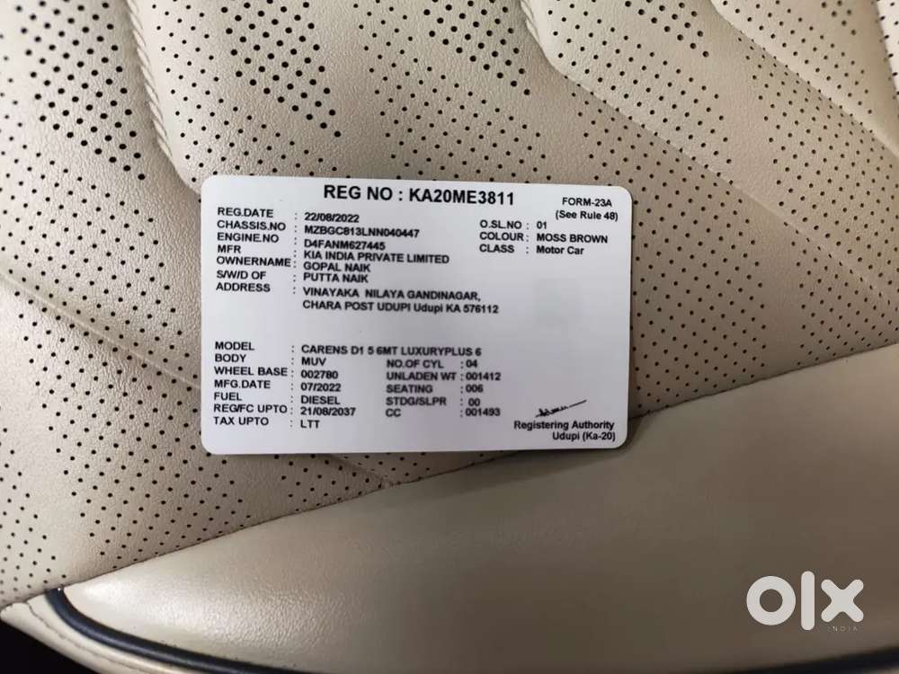 Kia Carens 2022 Diesel Good Condition