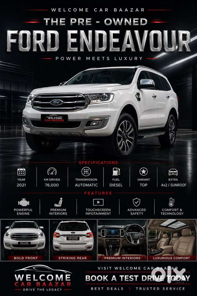 Ford Endeavour Titanium Plus 4x2 At, 2021, Diesel