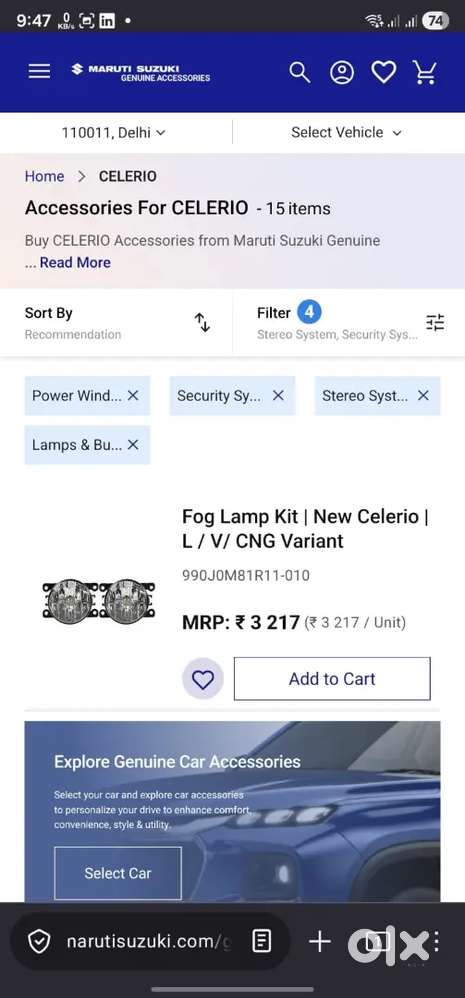 Maruti Celerio Lxi (upgraded To Zxi) 2024, (top Condition -no Finance)