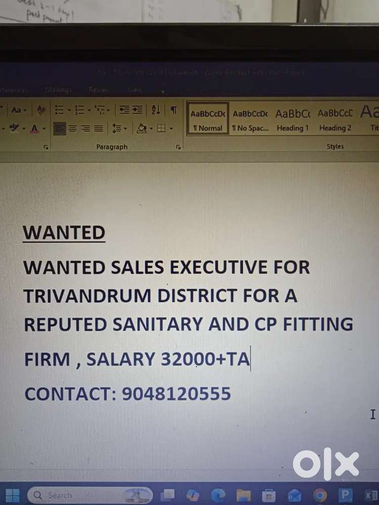 Wanted sales wxecutive