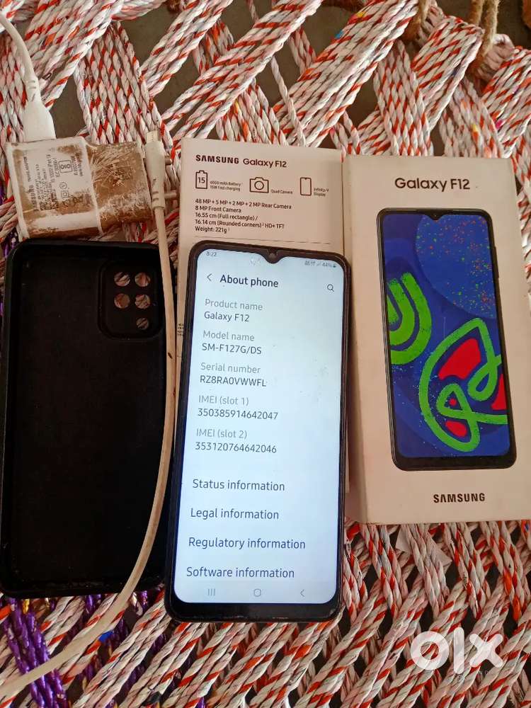 Samsung galaxy f12 48 MP+5 MP+2MP+2MP real camera MP front+6000