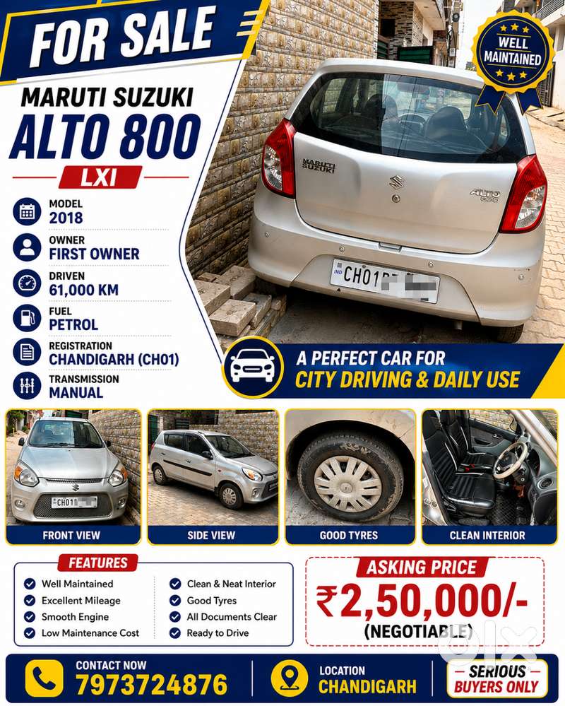 Maruti Suzuki Alto 800 2018 Petrol 61000 Km Driven