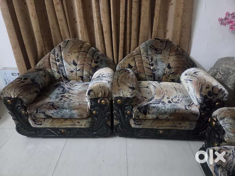 5 seat wooden sofa set