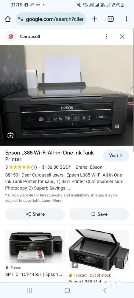 Epson l385 store