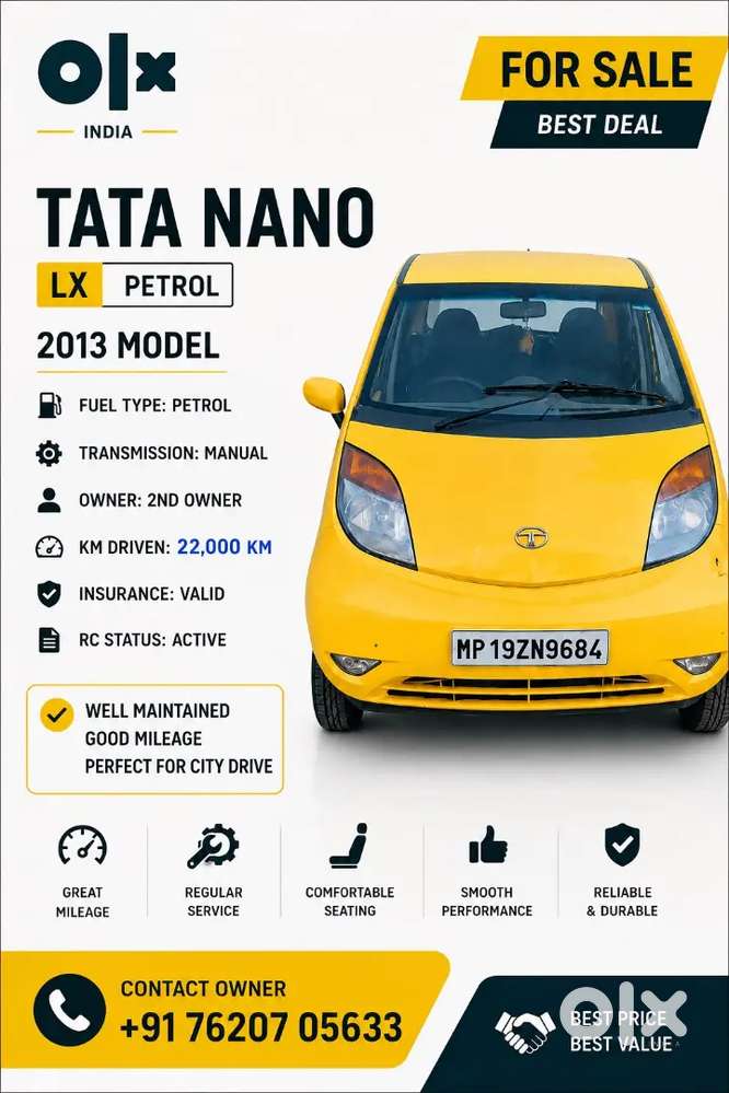 Tata Nano 2010 Petrol 22000 Km Driven