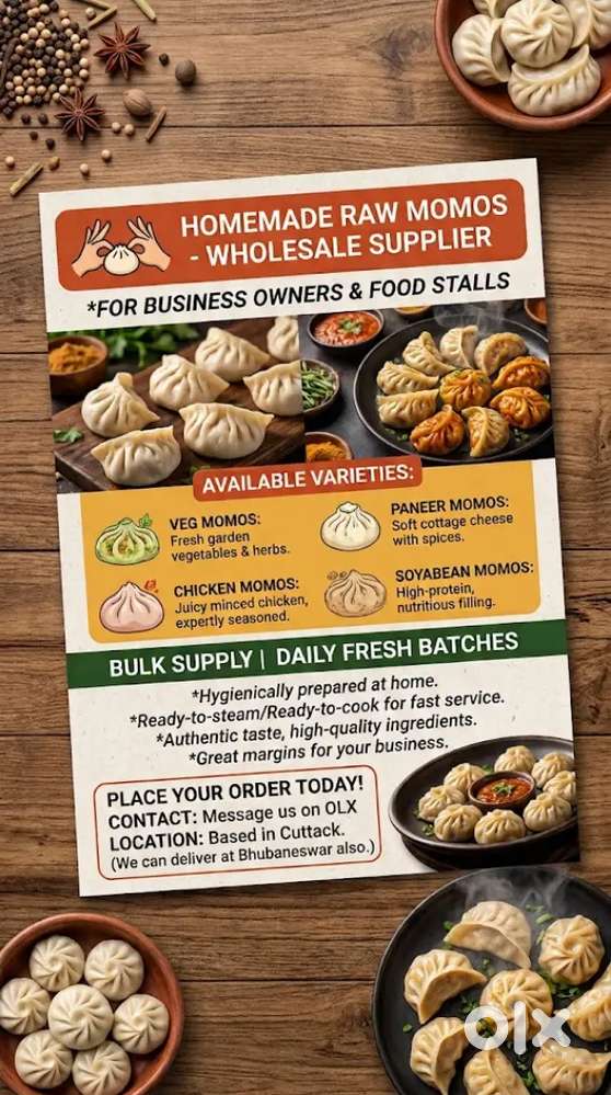 Homemade Raw Momos Wholesale Supplier  Bulk Supply for Stalls & Cafes