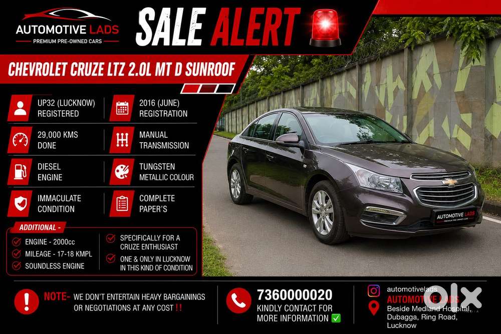 Chevrolet Cruze Ltz, 2016, Diesel