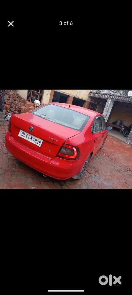 Skoda Rapid 2012 Flashy Red Colour Cng & Petrol Gadi Ek Number H
