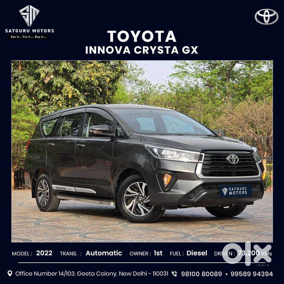Toyota Innova Crysta 2.8 Gx At 7 Str, 2022, Diesel