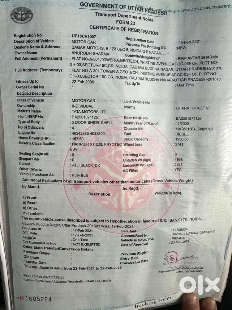 Tata Harrier Xta+ 2.0 2020