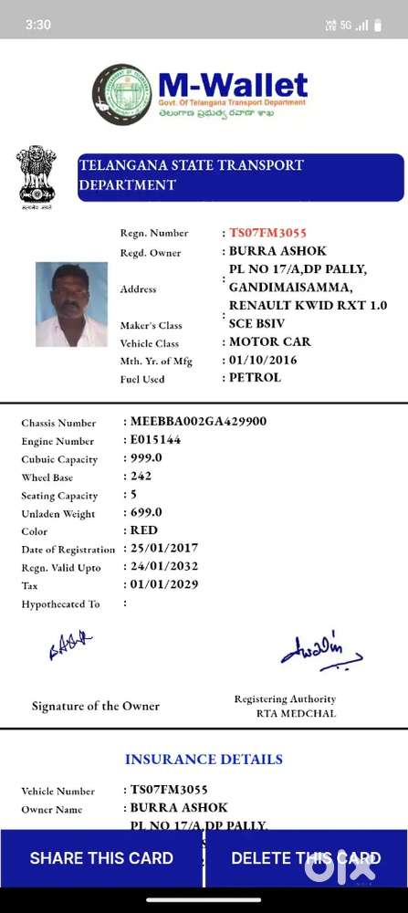 Renault Kwid 2017 Petrol 76000 Km Driven