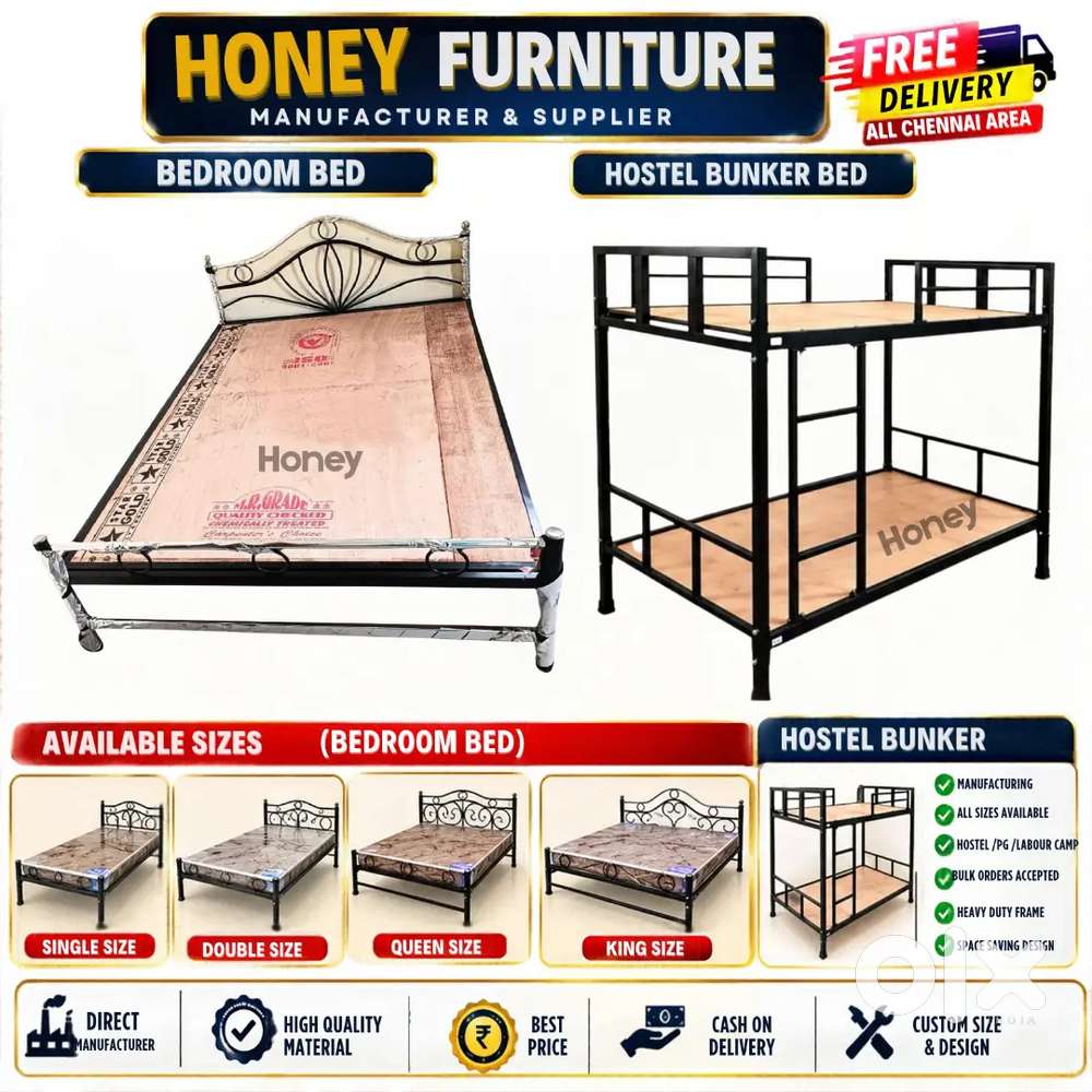 Brand New Steel Cot & Bed Mattress Available | Best Price