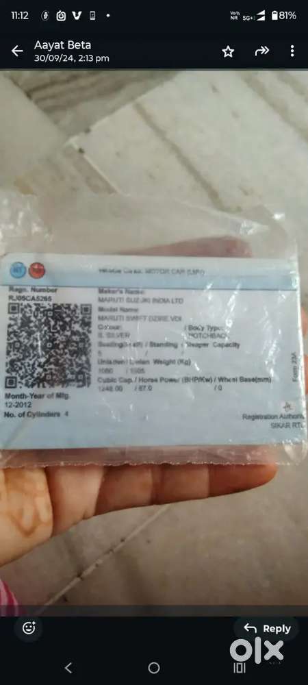 Maruti Suzuki Dzire Vdi 2012 Model ...