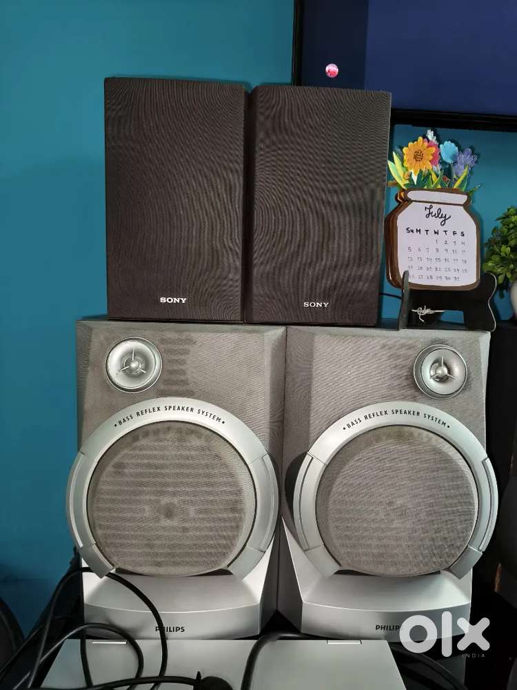 Philips & sony bookshelf speaker bass reflex urgent sell