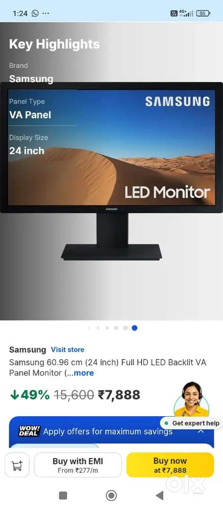 New pack 24 inch samsung LCD for sale in low budget.