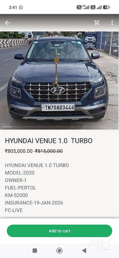 Hyundai Venue Sx Opt Turbo, 2020, Petrol
