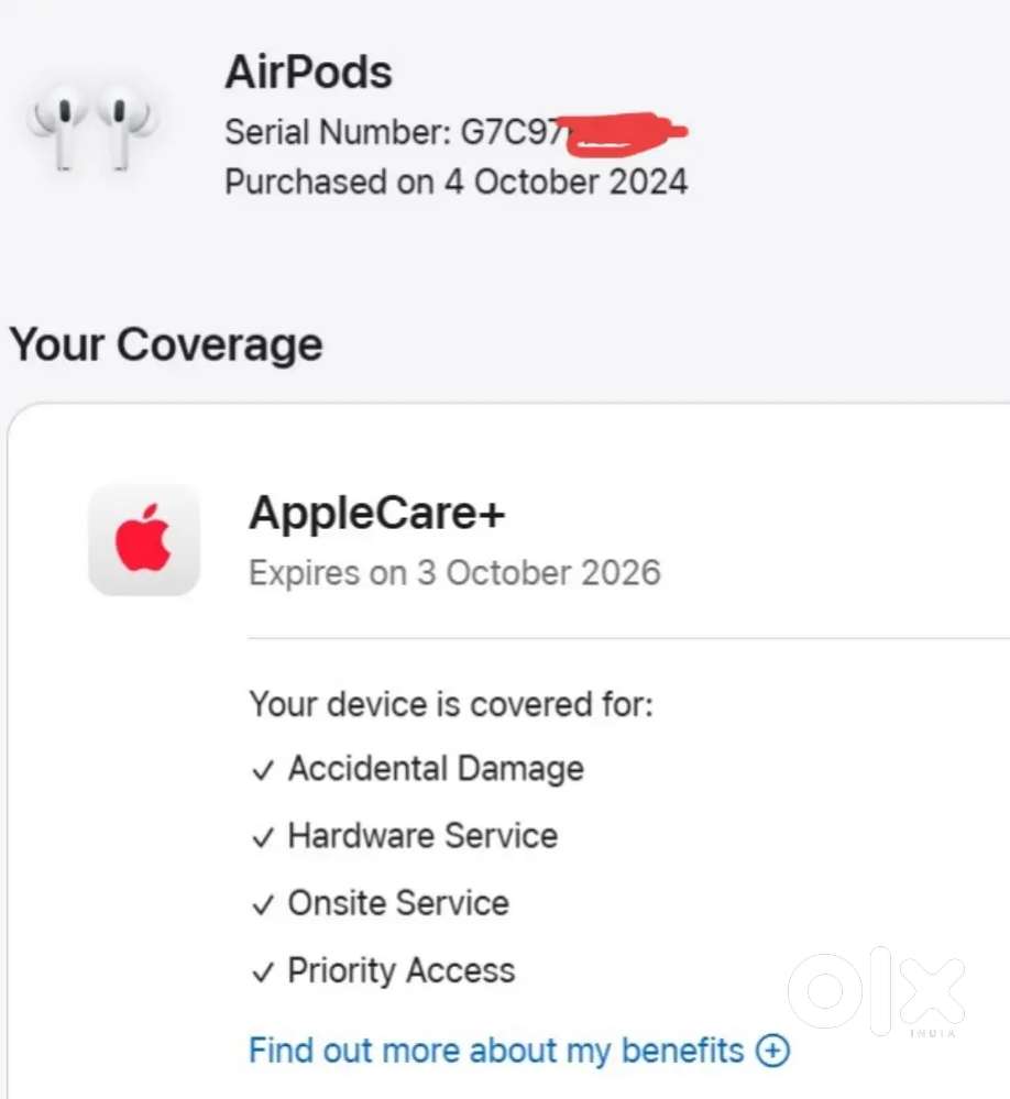 Serial Number Apple Airpods Insurance AirPods Pro Apple (IN)