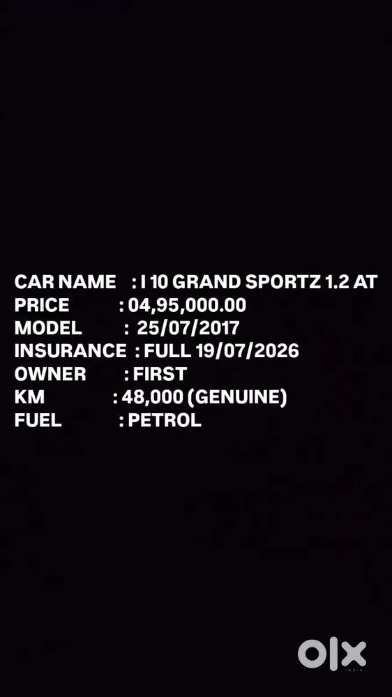 Hyundai Grand I10 [ ] 1.2 Kappa Vtvt Sportz At, 2017, Petrol