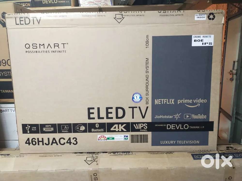 Get this new box 43inches frame less Qled Latest with Bluetooth voice