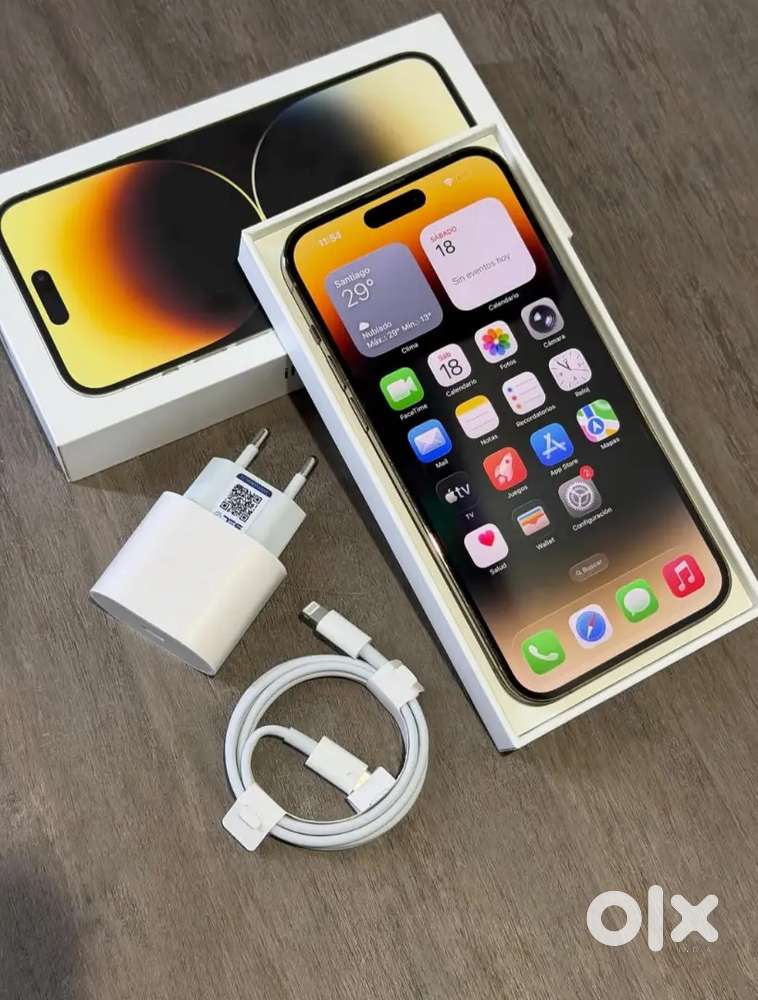 APPLE IPHONE 14PROMAX GOLDEN COLOR 256GB BATTERY 100% BOX BILL ACCSORE