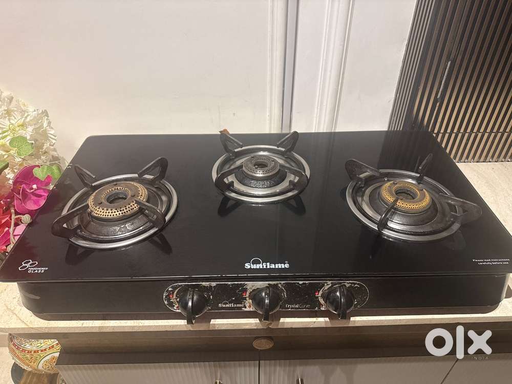 Gas Stove 3 Burners Glass Top