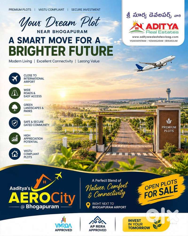 Ap Rera & Vmrda open Plots Near National Highway To Beach Road