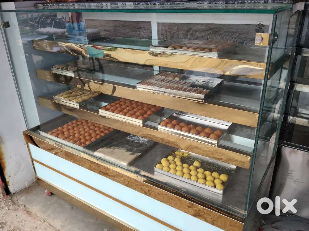 5 feet Ac & non Ac Sweet and Cake display 2 counter with toughen glass