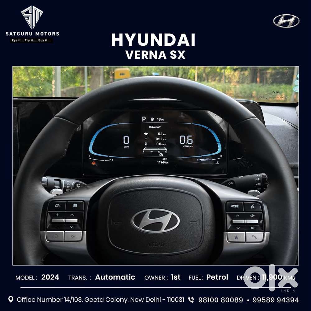 Hyundai Verna Sx 1.5 Petrol Ivt, 2024, Petrol