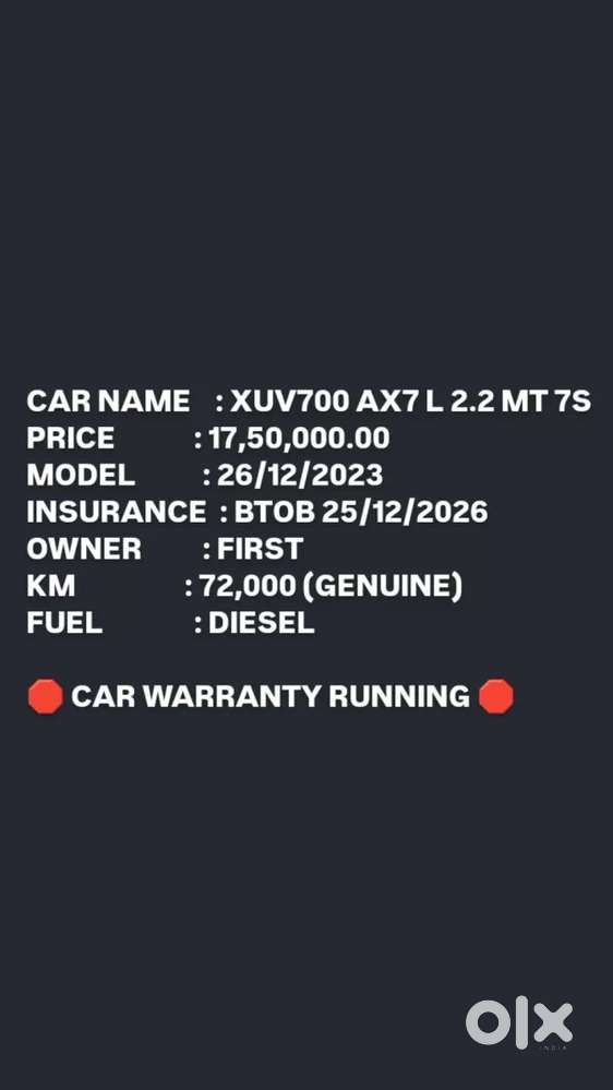 Mahindra Xuv700 2.2 Ax 7 Diesel Mt Luxury Pack Str, 2023, Diesel