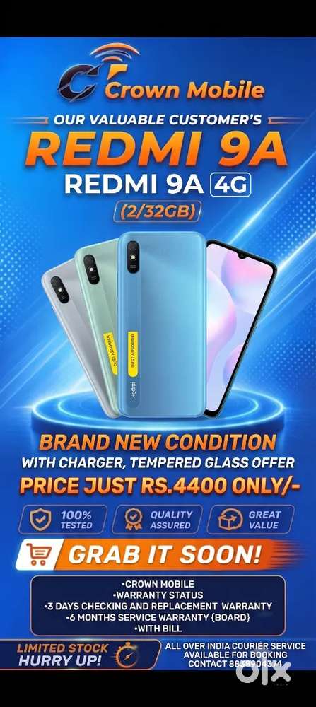 REDMI 9A 2GB RAM 32GB ROM FABULOUS CONDITION WITH CHARGER TEMPER