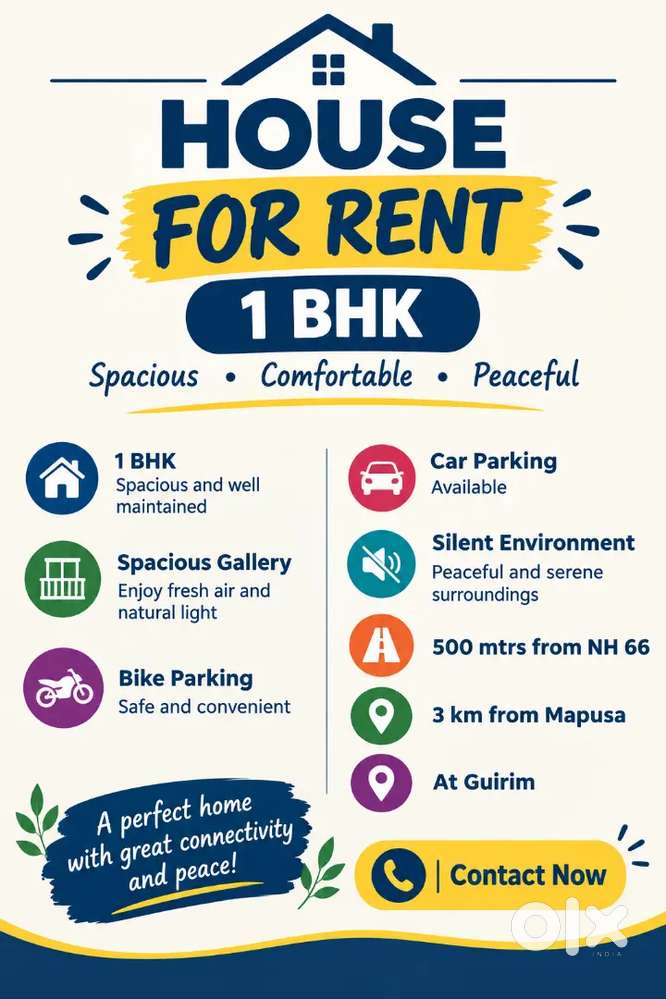 Spacious 1BHK for Rent