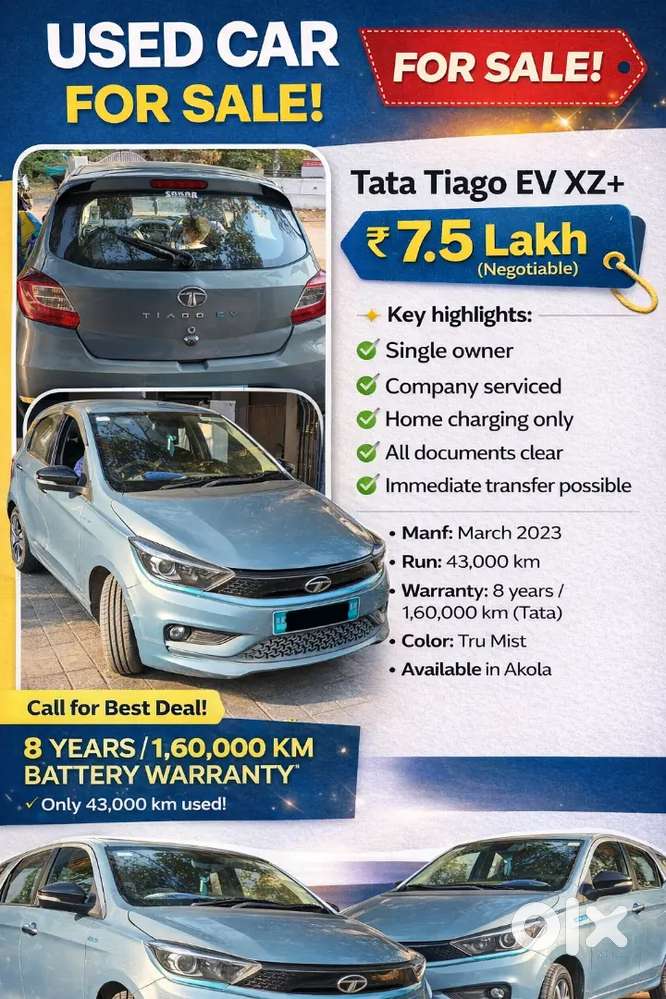 Tata Tiago Ev 2023 Electric Well Maintained