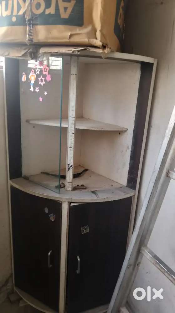 Glass and wooden cupboard