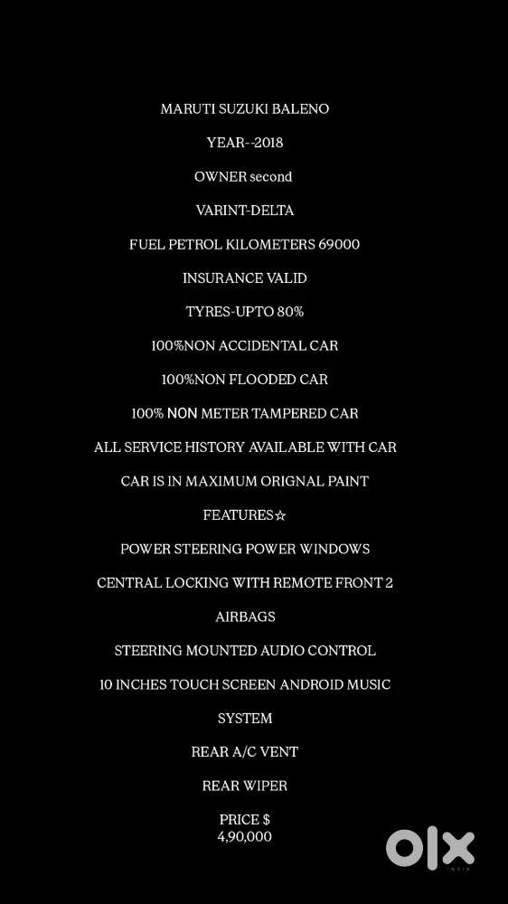 Maruti Suzuki Baleno Delta Variant 2018 Family Used Good Condition