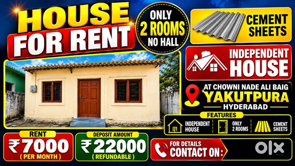 For Rent 2 Rooms No Hall independent House Chanchalguda