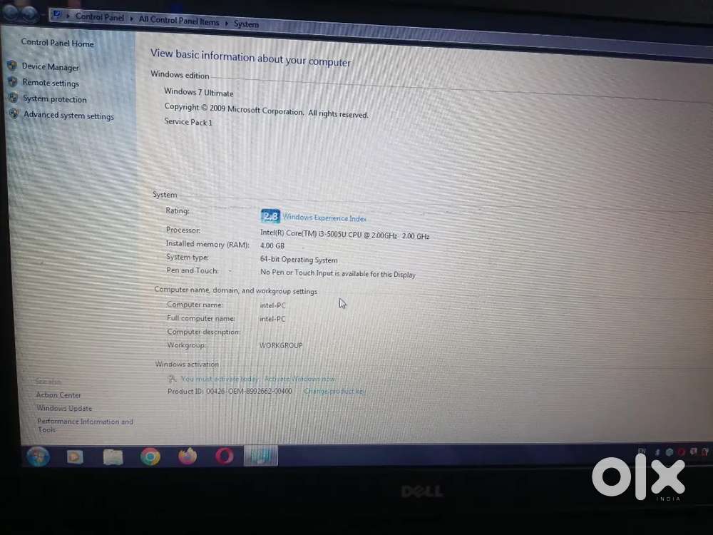 Dell laptop i3 5th generation 4gb ram 1tb hard disc bechna h
