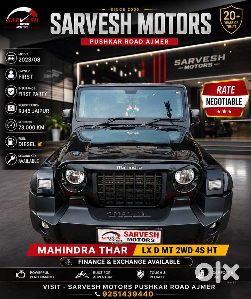 Mahindra Thar Lx 4-str Hard Top Mt, 2023, Diesel