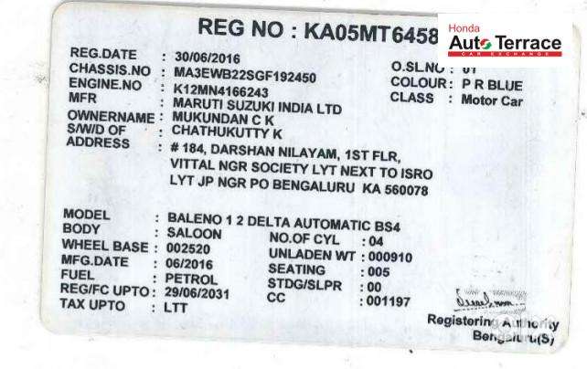 Maruti Suzuki Baleno 1.2 Cvt Delta, 2016, Petrol