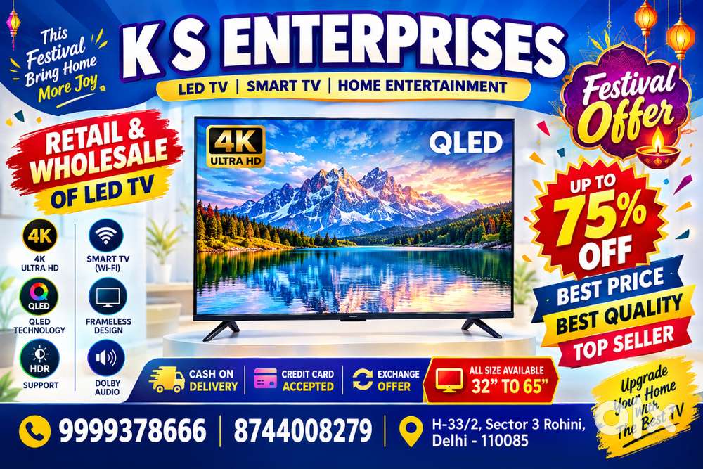 43 INCH LED TV, SMART, 4K UHD LED TV IN 13,499/- ONLY.